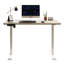 Bureau assis-debout électrique réglable en hauteur, couleur chêne, 122 cm x 61 cm, pour tâches de bureau, avec colonnes de levage réglables et protection contre les surintensités, idéal pour les jeux vidéo et le travail.