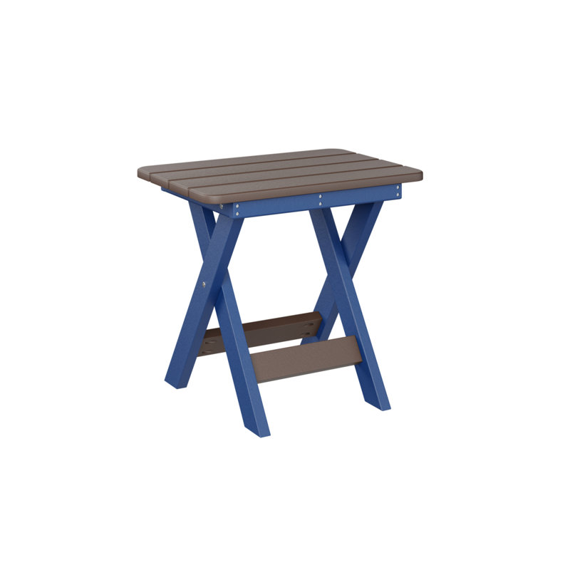 Berlin Gardens Folding End Table, Chocolate Brown, Pacific Blue