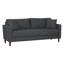 Canapé Yera avec 2 coussins, siège capitonné gris, bois brun cerisier, 195 cm (77 po)-135371920