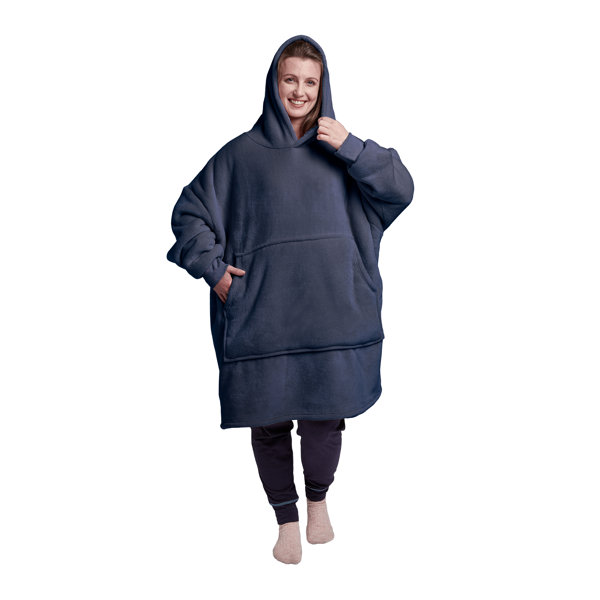INTRECCI Morbida Coperta Tv Con Maniche, Plaid Coperta Indossabile Con Maniche In Microfibra Tinta Unita (Crema