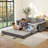 70.9" Modern Sleeper Sofa Couch, Queen Size Convertible Pull Out Sofa Bed With 2 Pillows And Charging Port For Guest Room, Living Room, RVs-1411653588