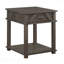 Table de bout rustique traditionnelle 1 pièce avec rangement en bois durable brun