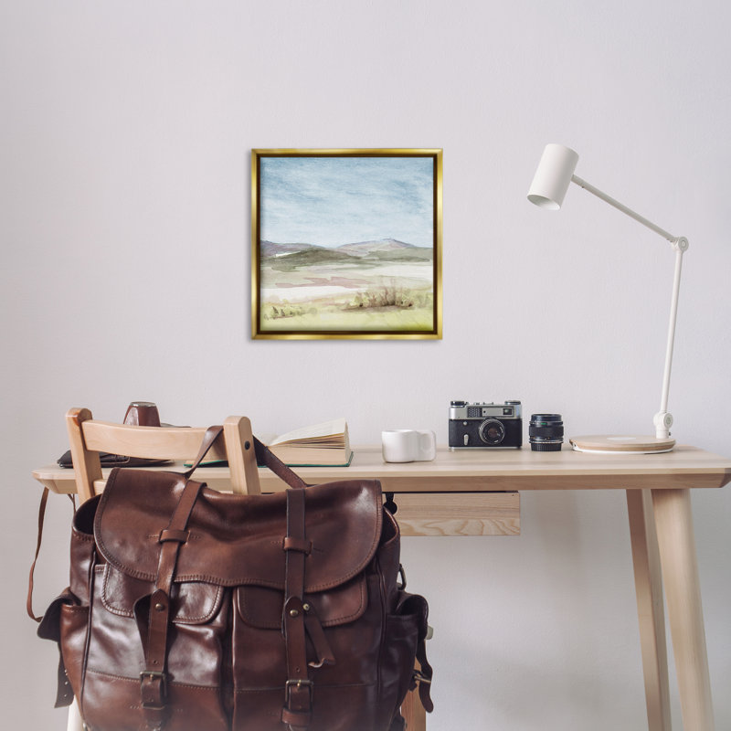"Crisp Morning Mountains", art mural sur toile flottante noire par Lanie Loreth, Doré, H 25 po x l 25 po