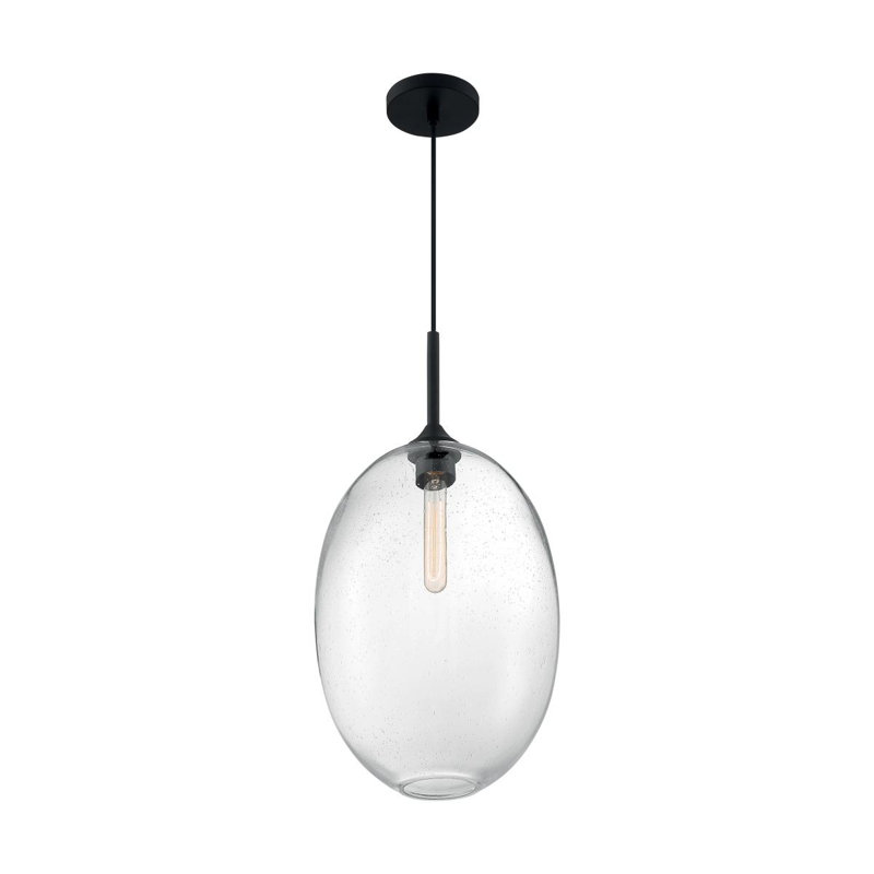 Luminaire suspendu à 1 lumière Paule, Noir mat, H 23,25 po x l 11,63po x P 11,63 po