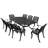 Loquette 8 - Person Metal Patio Dining Set with Oval Table
