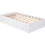 Lit simple blanc avec structure en bois massif et 3 tiroirs - Compartiments à tiroirs avec plateforme fonctionnelle pour une chambre à coucher soignée