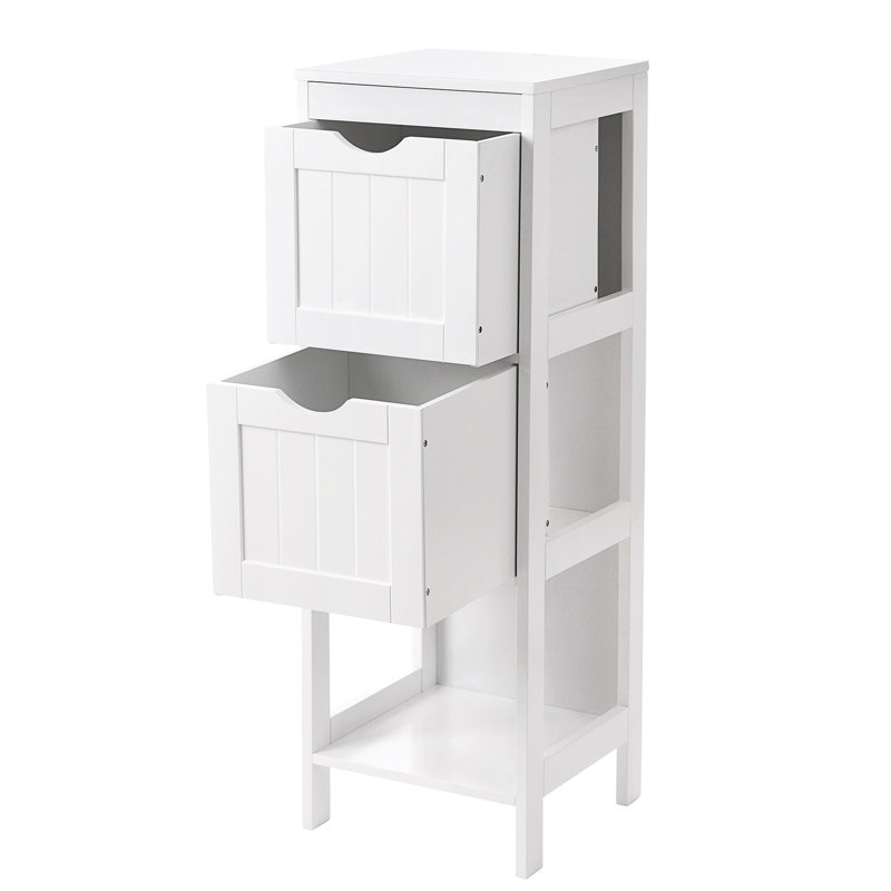  Étagères de salle de bain autoportantes l 12 po x H 35 po x P 12 po Lauderhill, Blanc