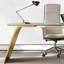 Blanc + beige-blanc + pierre frittée rectangulaire dorée + bois manufacturé + acier inoxydable avec bureau à 3 tiroirs-233631806