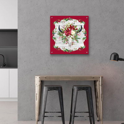 «Holiday Treasures C» par Jean Plout, art mural en verre acrylique, 24 po x 24 po