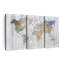 «Bianco Wood World Map», reproduction sur toile-92761319