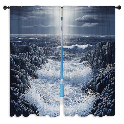 Rideaux de fenêtre Ocean Waves Seascape - 2 panneaux