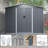 8x6 Ft All Weather Outdoor Metal Shed With Lockable Doors - Galvanized Steel For Garden, Patio, Backyard, Lawn, Gray Coating Tool Storage Weather,