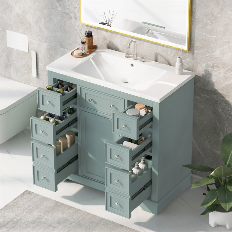 Base de meuble-lavabo simple 60 po 60 po, Vert