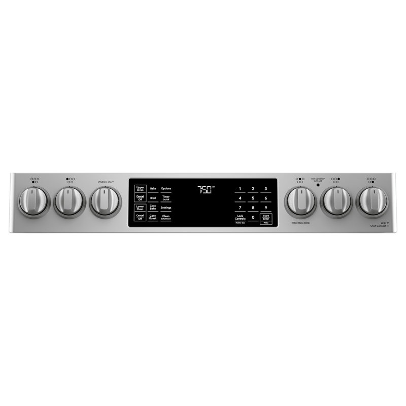 Café 30" 6.7 cu. ft. Smart Slide-in Electric Range with Convection and Radiant Cooktop, Stainless Steel