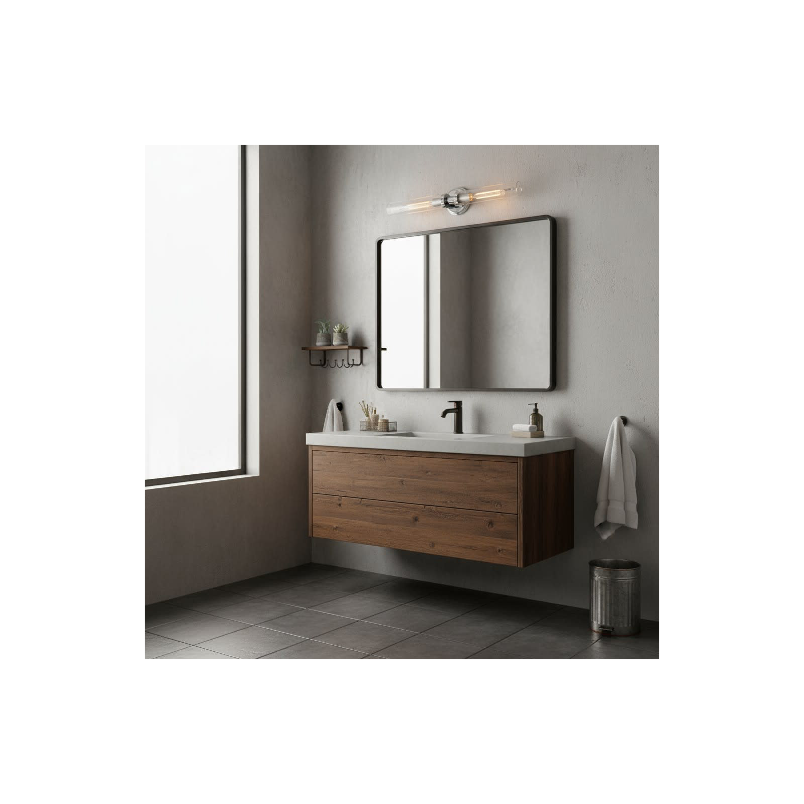Katya 2 Light Transparent Dimmable Bath Bar, Chrome