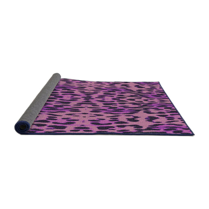Tapis noir/rose à tisser électrique, Rond 3 pi