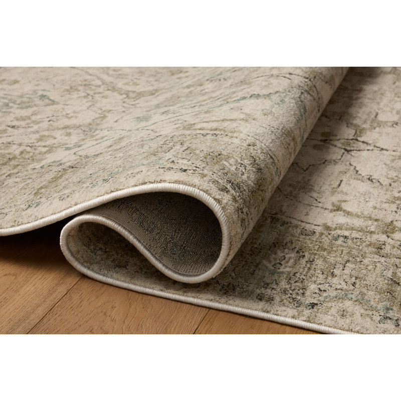 Loloi Soraya Ivory / Sage Traditional Area Rug, Rectangle 6'7" x 9'2"