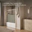 Elate Sliding Bath Door, 56-3/4-In H X 56-1/4 - 59-5/8-In W With Heavy 5/16-In Thick Crystal Clear Glass With Privacy Band-213490205