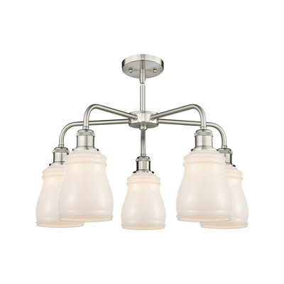 Bryanie 5 - Light Steel Dimmable Bell Chandelier