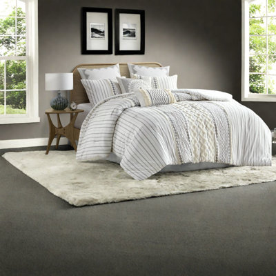 Ensembles de literie confortables en coton, conception en chenille ivoire pour la chambre à coucher