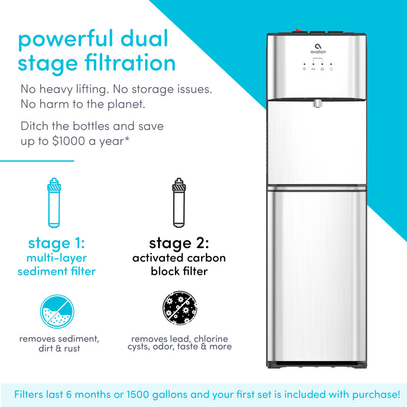 Avalon Stainless Steel Bottom Loading Water Dispenser with Filtration