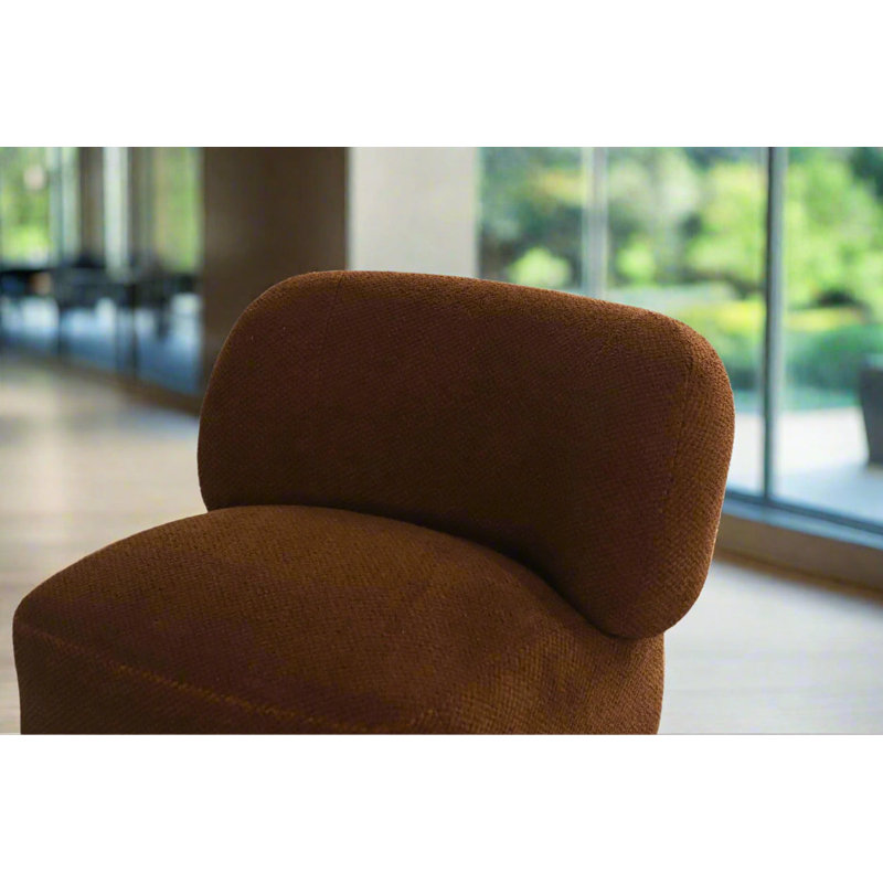 Fauteuil de salon pivotant moderne Forma Mid-Century - brun, Brun, H 29,5 po x l 37,4 po x P 35,85 po