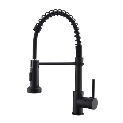 Commercial Black Kitchen Sink Faucet - Pull Down , Stable Water Flow, Easy To Install And Maintain Supply, Adjust Temperature