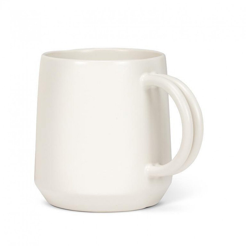Tasse à poignée double, Blanc