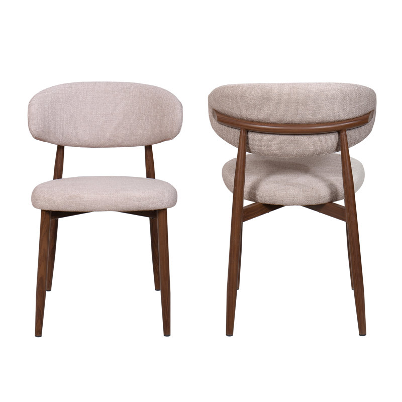 Maust Metal Side Chair With Cushion, Brown