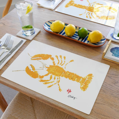 Napperon jaune homard | Décoration de table Nautical Holiday