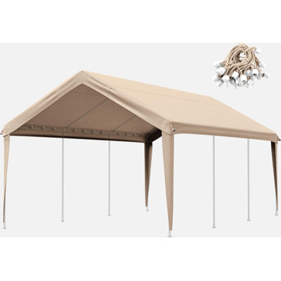 Carport Canopy Replacement Cover With Ball Bungees (Frame Is Not Included)