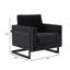 Fauteuil d'appoint en velours avec base en acier inoxydable noir Dontavis-1917696792