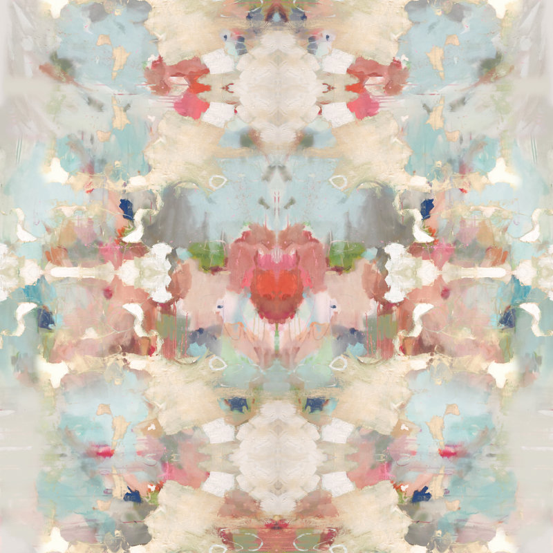 Rose et bleu résonnant, H 12 po x l 12 po