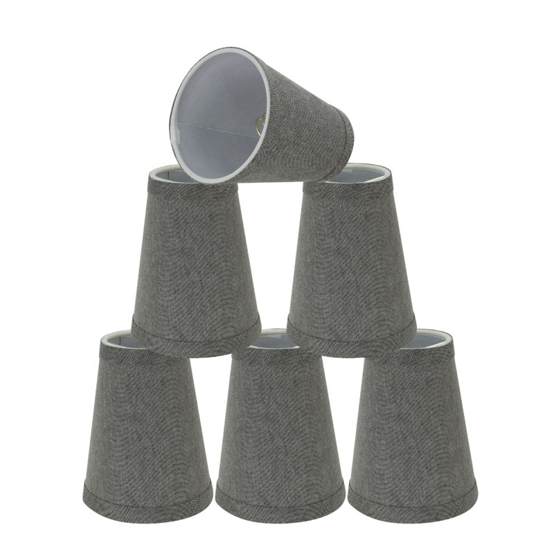 Abat-jour en tissu à candélabre empire H 4 po (attache) en gris