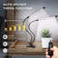 Éclairage de croissance à 2 tubes DEL avec spectre complet pour les plantes d'intérieur de l'iPower, col de cygne réglable, 5 niveaux d'intensité, 3 modes de minuterie automatique, blanc, paquet de 1