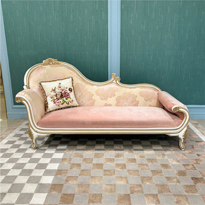 82.68"French solid wood upholstered queen-sized chair