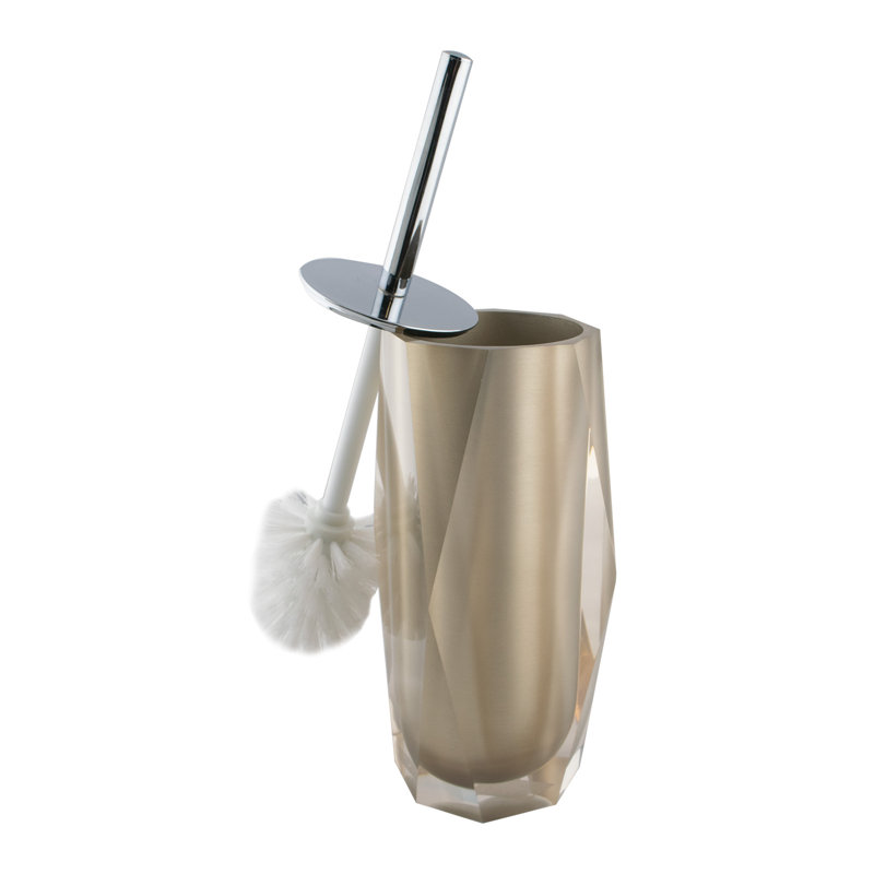 Brosse de toilette à facettes Sparkles Home | Poignée en acier inoxydable | Autoportant | Conception en résine durable