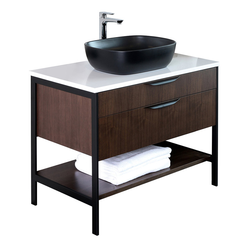 Navi 19.88'' L Bathroom Sink, Matte Black
