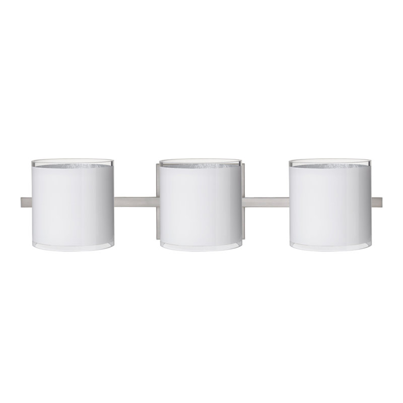 Éclairage pour meuble-lavabo 3 lumières Speidel, Nickel satiné, Feuille d’argent