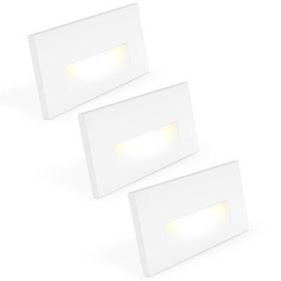 Éclairage pour marches à DEL Luxrite, 5CCT, 3W, 150LM, faisceau 90 °, à intensité variable, 120V, imperméable IP65, éclairage intérieur / extérieur, calibre humide, paquet de 3 blanc