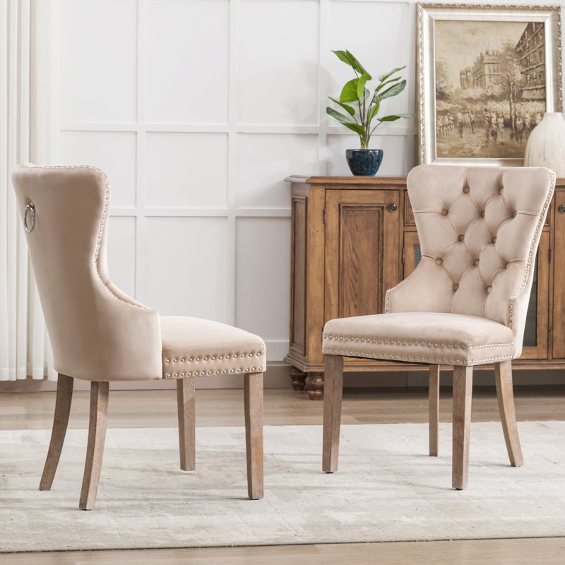 49.5cm H Side Chair in Beige, 2