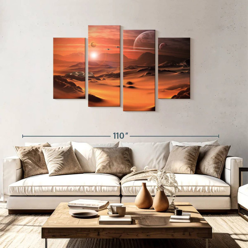 Kelan Sci Fi Alien Planet, 48" H x 75" W