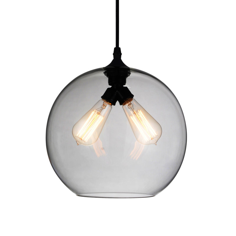 Mini-luminaire suspendu 2 lumières avec finition fumée, Fumée