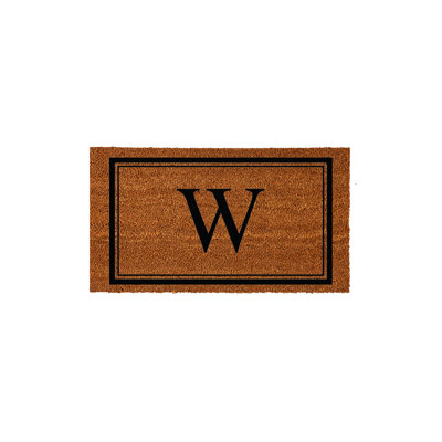 Tapis d'extérieur antidérapant en fibre de coco monogramme 28 "x 16" Niarcos