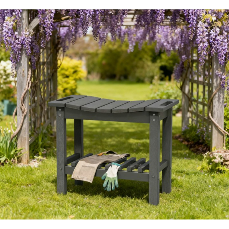 Banc de rangement - Banc intérieur / extérieur imperméable avec coussinets antidérapants, poignée et tablettes doubles, capacité de 265 lb (facile à assembler)