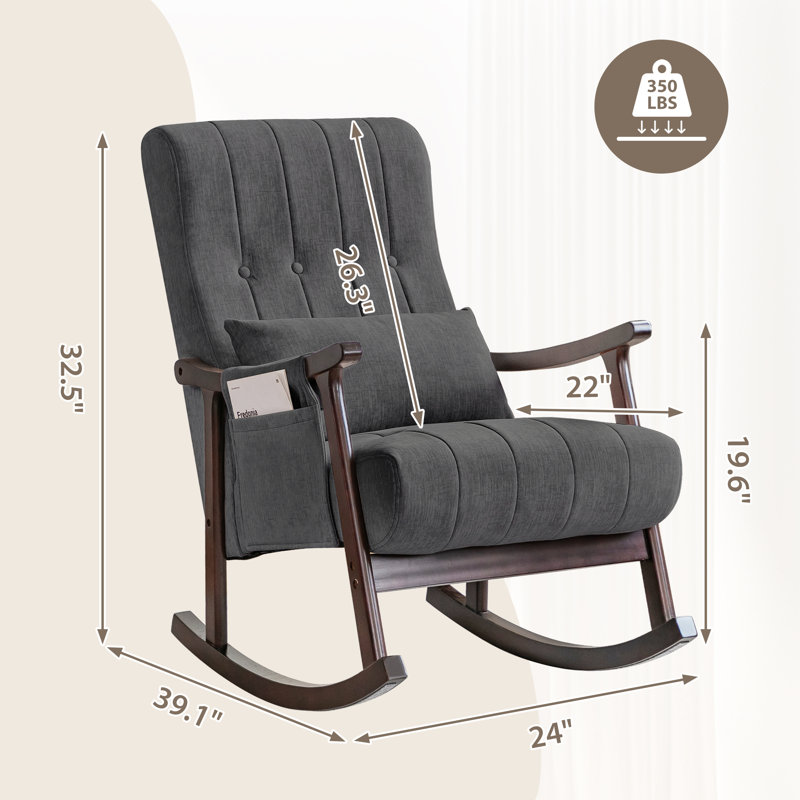 Chaise berçante Kastytis, Gris anthracite
