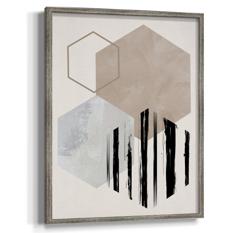 Hexagonal Display I Framed Print - Solid Wood, 11" H x 9" W