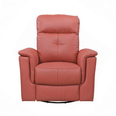 Leather Upholstered Swivel Glider Reclining Chair Luxury Living Room Furniture Comfort Chair 1Pc Plush Comfort