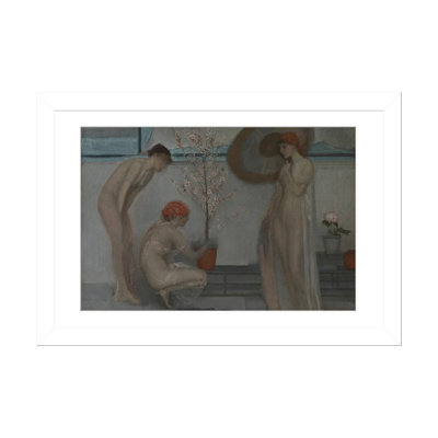 Trois chiffres roses et gris - reproduction d'art murale - papier d'art encadré