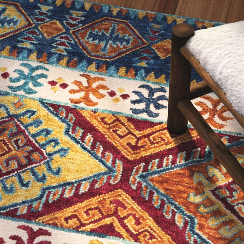 Vahakn Hand Tufted Wool Southwestern Rug, Runner 2'3" x 11'
